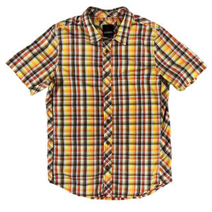 Prana‎ Men's Plaid Button Up Short Sleeve Size Medium